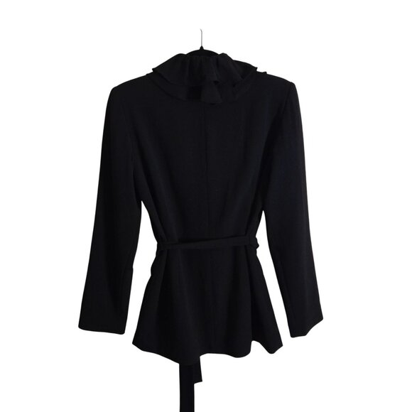 Marc Bouwer NWT* Removable Ruffled Collar Tie Belt Black Blazer Size XS - Picture 3 of 7